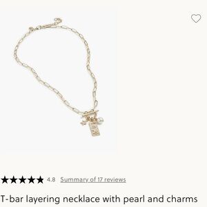 NWY J. Crew Gold Layering Necklace with Pearl and Charms